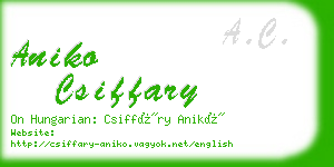aniko csiffary business card